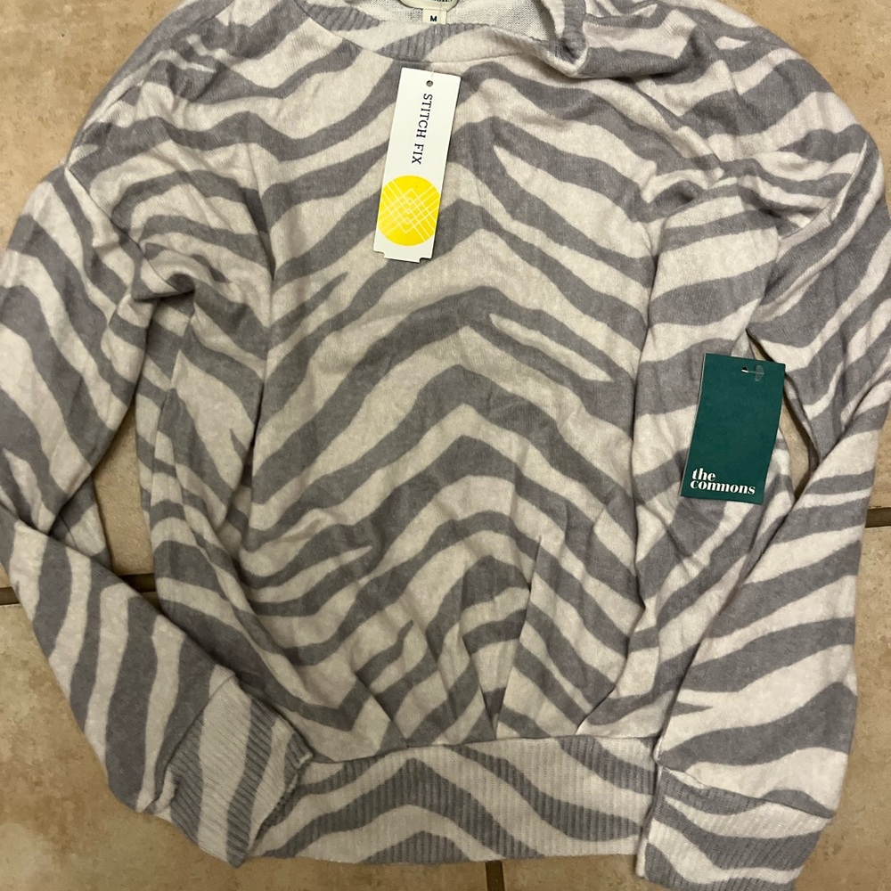 Gray Zebra Print youth The Commons stitch fix Sweater